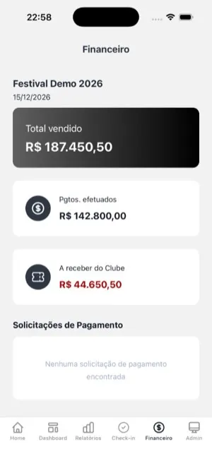 Clube do Ingresso — Produtor — tela 3