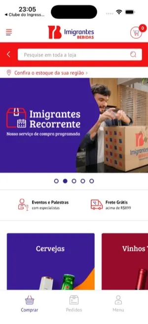 Imigrantes Bebidas — tela 1