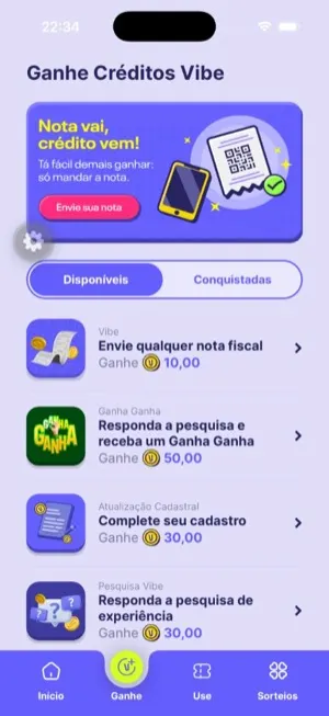 Créditos Vibe — tela 3